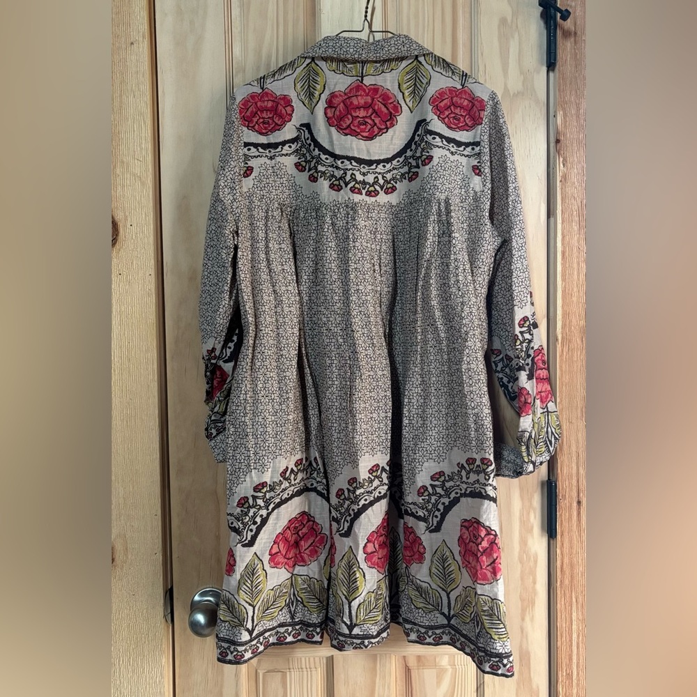 🆕Free People ‘Smell The Roses’ Button Down Mini Shirt Dress Sz M - Picture 11 of 13
